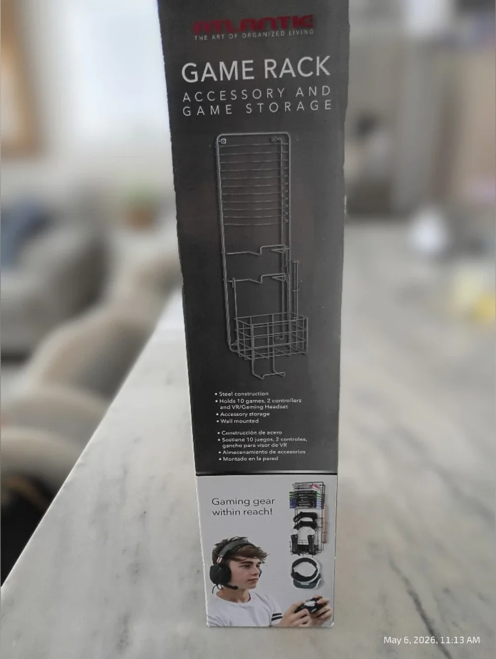 Black Game Rack - Video Game & Accessory Organizer